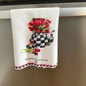 Checkered Teapot Towel - Red and Black